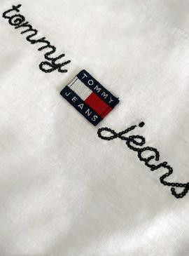 Camiseta Tommy Jeans Homespun Blanco Para Mujer