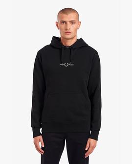 Sudadera Lisa Con Capucha Negro Fred Perry para Hombre