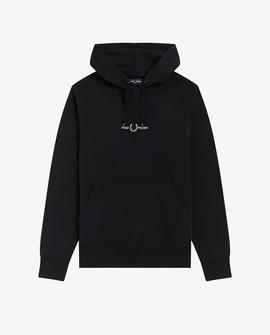 Sudadera Lisa Con Capucha Negro Fred Perry para Hombre