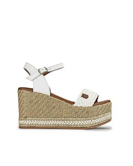 Cuña Tahiti Trenzado Blanco POPA para Mujer