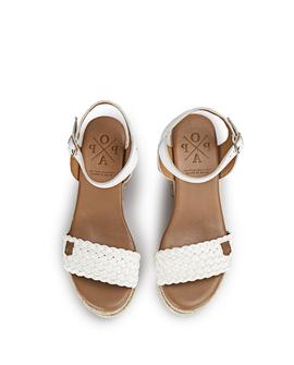 Cuña Tahiti Trenzado Blanco POPA para Mujer
