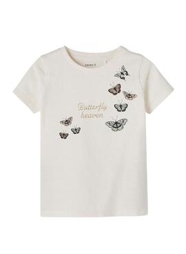 Camiseta Name It Jusa Mariposas Blanca Para Niña