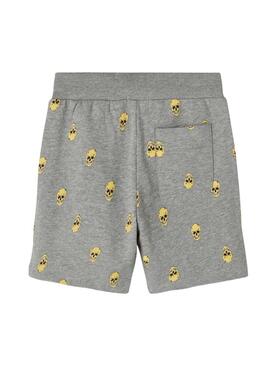 Bermudas Name It Jilan Calaveras Gris Para Niño