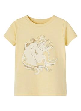 Camiseta Name It Jusa Unicornio Amarilla Para Niña