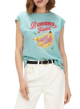 Camiseta Only Banja Banana Azul Para Mujer