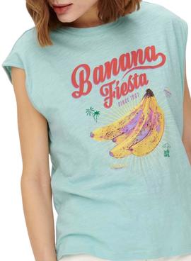 Camiseta Only Banja Banana Azul Para Mujer