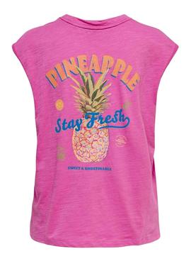 Camiseta Only Banja Piña Rosa Para Chica