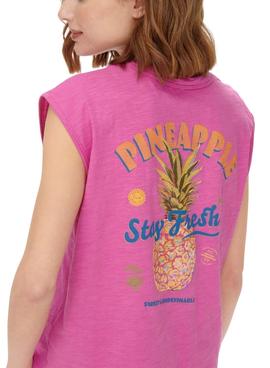 Camiseta Only Banja Piña Rosa Para Chica