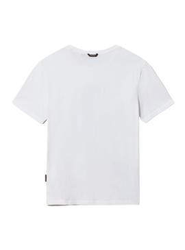 Camiseta Napapijri S Turin Blanca Para Hombre