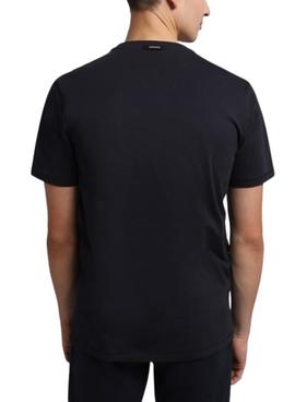 Camiseta Napapijri S Turin Negra Para Hombre