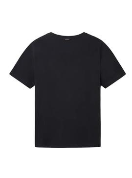 Camiseta Napapijri S Turin Negra Para Hombre