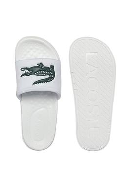 Chanclas Lacoste Croco Dualiste Blancas Hombre