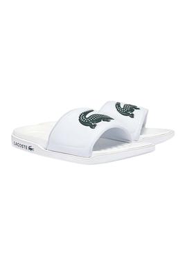 Chanclas Lacoste Croco Dualiste Blancas Hombre