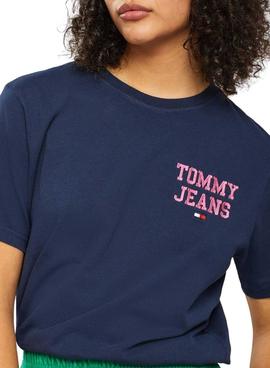 Camiseta Tommy Jeans POP DROP Marina Para Mujer