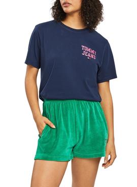 Camiseta Tommy Jeans POP DROP Marina Para Mujer