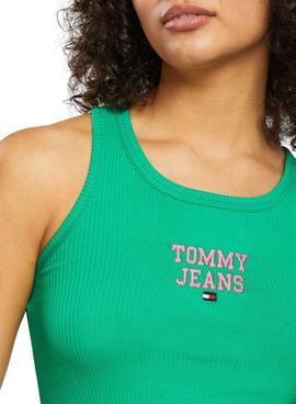 Top Crop Tommy Jeans POP DROP Verde Para Mujer