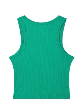 Top Crop Tommy Jeans POP DROP Verde Para Mujer