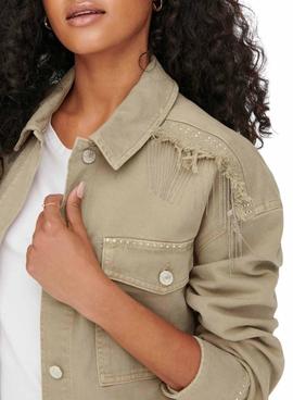 Sobrecamisa Only Shelby Beige Para Mujer