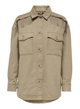 Sobrecamisa Only Shelby Beige Para Mujer