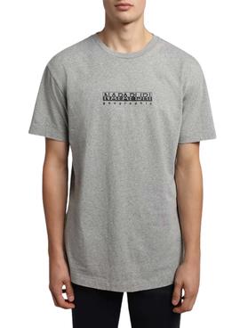 Camiseta Napapijri Box Gris Para Hombre