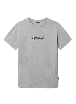 Camiseta Napapijri Box Gris Para Hombre