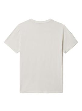 Camiseta Napapijri Box Blanca Para Hombre