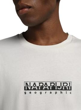 Camiseta Napapijri Box Blanca Para Hombre