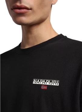 Camiseta Napapijri Ice Negra Para Hombre