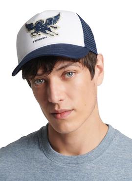 Gorra Superdry Vintage Trucker Marino Para Hombre