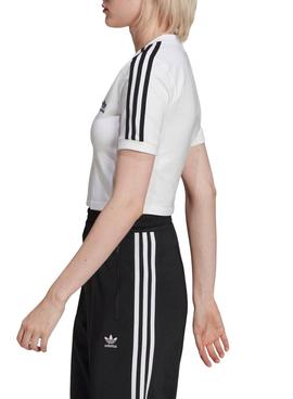 Top Crop Adidas Adicolor Blanco Para Mujer