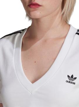 Top Crop Adidas Adicolor Blanco Para Mujer