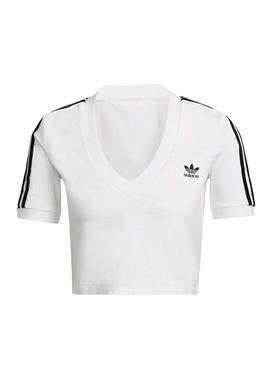 Top Crop Adidas Adicolor Blanco Para Mujer