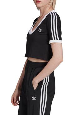 Top Crop Adidas Adicolor Negro Mujer