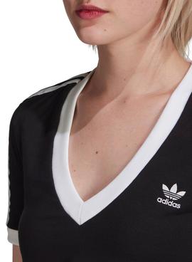 Top Crop Adidas Adicolor Negro Mujer