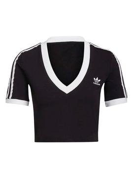 Top Crop Adidas Adicolor Negro Mujer