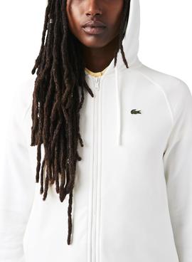 Chaqueta Lacoste Capucha Blanca Para Mujer
