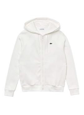 Chaqueta Lacoste Capucha Blanca Para Mujer