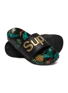 Chanclas Superdry Tropical Negro Mujer