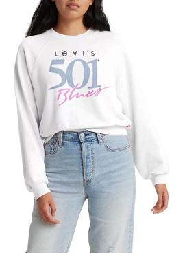 Sudadera Levis Graphic Vintage 501 Azul Mujer