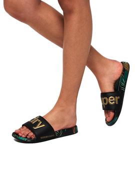 Chanclas Superdry Tropical Negro Mujer