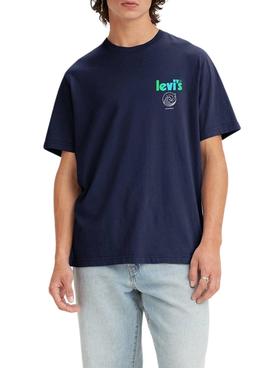 Camiseta Levis Relaxed Fit Marino Para Hombre