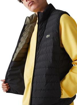 Chaleco Lacoste Acolchado Negro Para Hombre