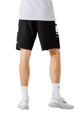 Bermuda Lacoste Sport Negra Para Hombre