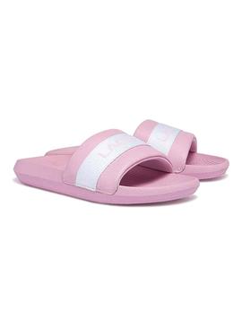 Chanclas Lacoste Croco Rosas Para Mujer