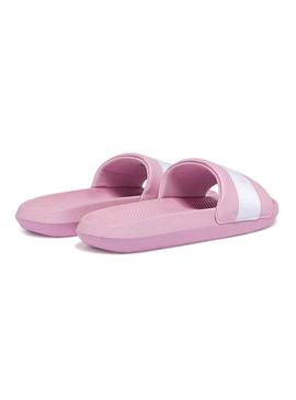 Chanclas Lacoste Croco Rosas Para Mujer