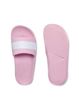 Chanclas Lacoste Croco Rosas Para Mujer
