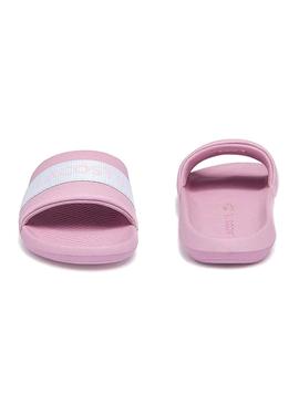 Chanclas Lacoste Croco Rosas Para Mujer
