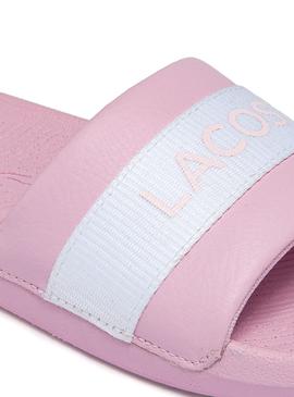 Chanclas Lacoste Croco Rosas Para Mujer