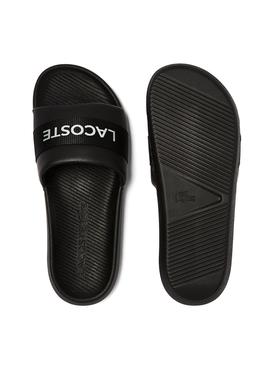 Chanclas Lacoste Croco Negras Para Hombre