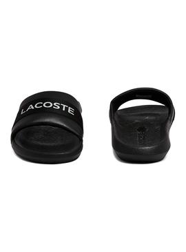 Chanclas Lacoste Croco Negras Para Hombre